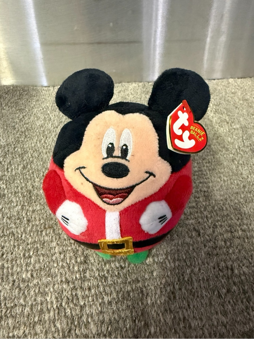 Ty Christmas Mickey Mouse Plush Beanie Ballz